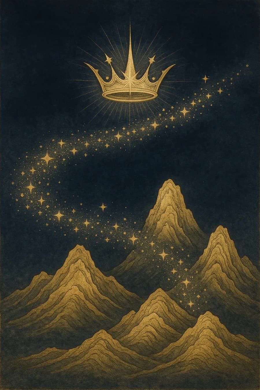 A star-crown over mountains — the report's frontispiece