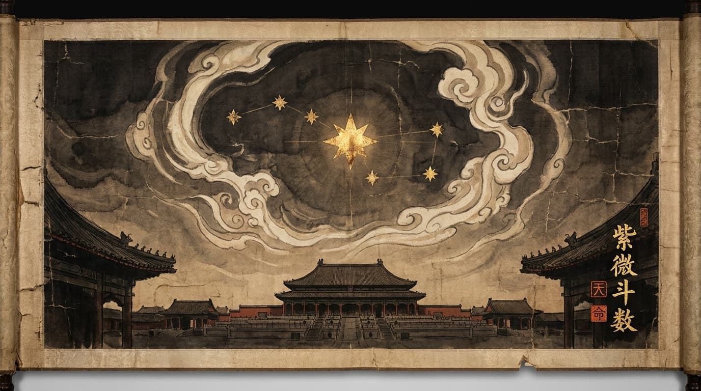 紫微斗数命盘 · 群星环绕的命运星图